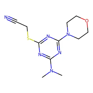 (4-Dimethylamino-6-morpholin-4-yl-[1,3,5]triazin-2-ylsulfanyl)-acetonitrile structure