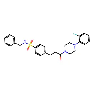 N-benzyl-4-[3-[4-(2-fluorophenyl)piperazin-1-yl]-3-oxopropyl]benzenesulfonamide structure