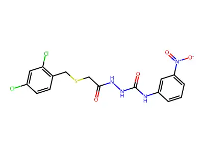 1-[[2-[(2,4-Dichlorophenyl)methylsulfanyl]acetyl]amino]-3-(3-nitrophenyl)urea structure