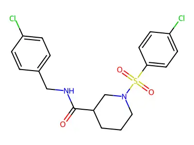 N-(4-chlorobenzyl)-1-[(4-chlorophenyl)sulfonyl]piperidine-3-carboxamide structure