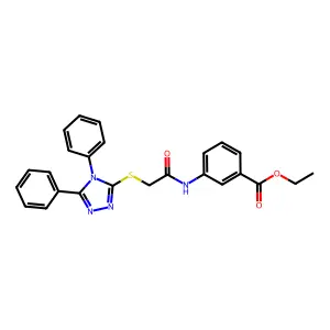 ethyl 3-({[(4,5-diphenyl-4H-1,2,4-triazol-3-yl)sulfanyl]acetyl}amino)benzoate structure