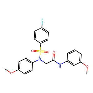 2-(N-(4-fluorophenyl)sulfonyl-4-methoxyanilino)-N-(3-methoxyphenyl)acetamide structure