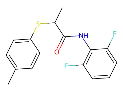 N-(2,6-difluorophenyl)-2-(4-methylphenyl)sulfanylpropanamide structure