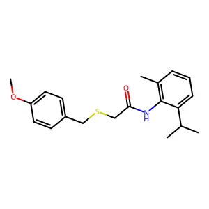 2-[(4-methoxyphenyl)methylsulfanyl]-N-(2-methyl-6-propan-2-ylphenyl)acetamide structure
