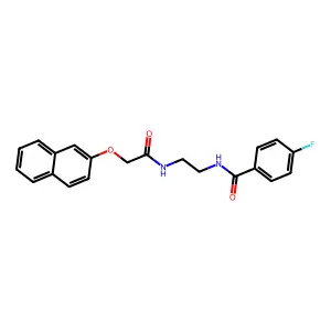 4-fluoro-N-(2-{[(naphthalen-2-yloxy)acetyl]amino}ethyl)benzamide structure