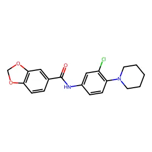 N-(3-chloro-4-piperidin-1-ylphenyl)-1,3-benzodioxole-5-carboxamide structure