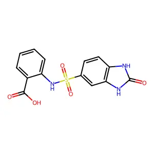 2-(2-oxo-2,3-dihydro-1H-1,3-benzodiazole-5-sulfonamido)benzoic acid structure