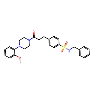 N-benzyl-4-[3-[4-(2-methoxyphenyl)piperazin-1-yl]-3-oxopropyl]benzenesulfonamide structure