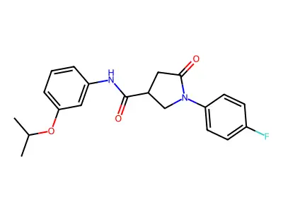 1-(4-fluorophenyl)-5-oxo-N-(3-propan-2-yloxyphenyl)pyrrolidine-3-carboxamide structure