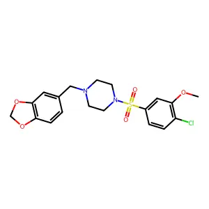 1-Benzo[1,3]dioxol-5-ylmethyl-4-(4-chloro-3-methoxy-benzenesulfonyl)-piperazine structure