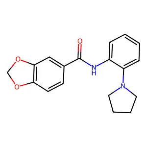 N-(2-pyrrolidin-1-ylphenyl)-1,3-benzodioxole-5-carboxamide structure