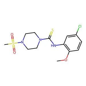N-(5-chloro-2-methoxyphenyl)-4-methylsulfonylpiperazine-1-carbothioamide structure