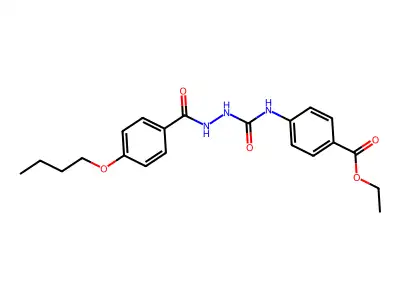 ethyl 4-({N-[(4-butoxyphenyl)carbonylamino]carbamoyl}amino)benzoate structure