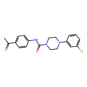 N-(4-acetylphenyl)-4-(3-chlorophenyl)piperazine-1-carboxamide structure