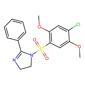1-((4-chloro-2,5-dimethoxyphenyl)sulfonyl)-2-phenyl-4,5-dihydro-1H-imidazole structure