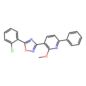 5-(2-Chlorophenyl)-3-(2-methoxy-6-phenylpyridin-3-yl)-1,2,4-oxadiazole structure