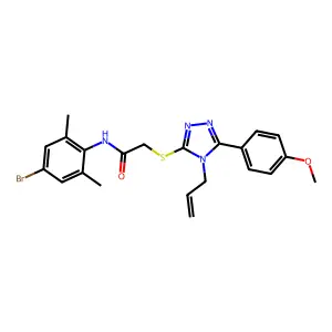 N-(4-bromo-2,6-dimethylphenyl)-2-[[5-(4-methoxyphenyl)-4-prop-2-enyl-1,2,4-triazol-3-yl]sulfanyl]acetamide structure