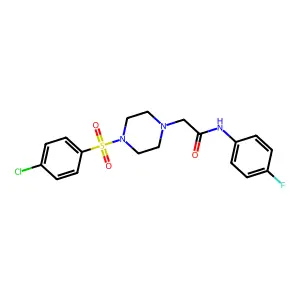 2-{4-[(4-chlorophenyl)sulfonyl]piperazinyl}-N-(4-fluorophenyl)acetamide structure