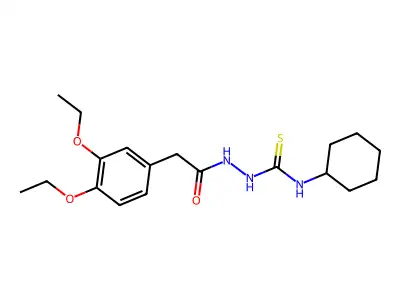 N-cyclohexyl-2-[(3,4-diethoxyphenyl)acetyl]hydrazinecarbothioamide structure