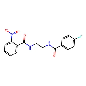 N-[2-[(4-fluorobenzoyl)amino]ethyl]-2-nitrobenzamide structure