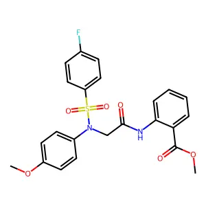 methyl 2-({N-[(4-fluorophenyl)sulfonyl]-N-(4-methoxyphenyl)glycyl}amino)benzoate structure