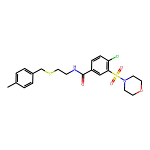 4-chloro-N-{2-[(4-methylbenzyl)thio]ethyl}-3-(4-morpholinylsulfonyl)benzamide structure