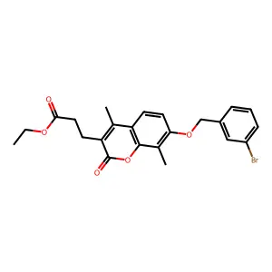 ethyl 3-{7-[(3-bromobenzyl)oxy]-4,8-dimethyl-2-oxo-2H-chromen-3-yl}propanoate structure