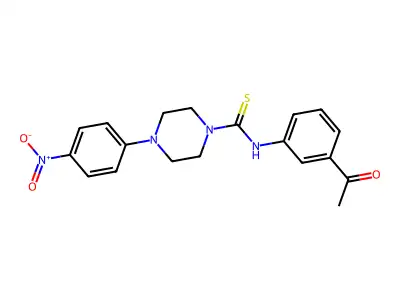 N-(3-acetylphenyl)-4-(4-nitrophenyl)piperazine-1-carbothioamide structure
