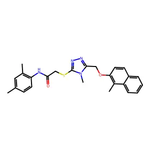 N-(2,4-dimethylphenyl)-2-[(4-methyl-5-{[(1-methylnaphthalen-2-yl)oxy]methyl}-4H-1,2,4-triazol-3-yl)sulfanyl]acetamide structure