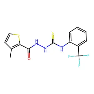 1-[(3-Methylthiophene-2-carbonyl)amino]-3-[2-(trifluoromethyl)phenyl]thiourea structure
