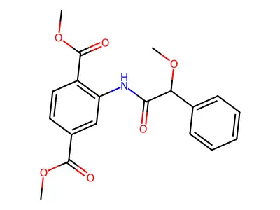Dimethyl 2-(2-methoxy-2-phenylacetamido)terephthalate structure
