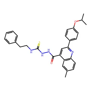 1-[[6-methyl-2-(4-propan-2-yloxyphenyl)quinoline-4-carbonyl]amino]-3-phenethylthiourea structure