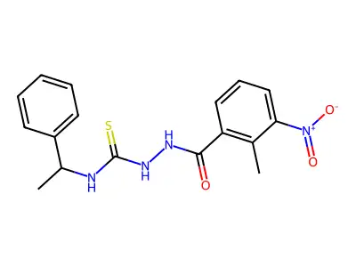 1-[(2-Methyl-3-nitrobenzoyl)amino]-3-(1-phenylethyl)thiourea structure