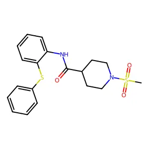 1-methylsulfonyl-N-(2-phenylsulfanylphenyl)piperidine-4-carboxamide structure