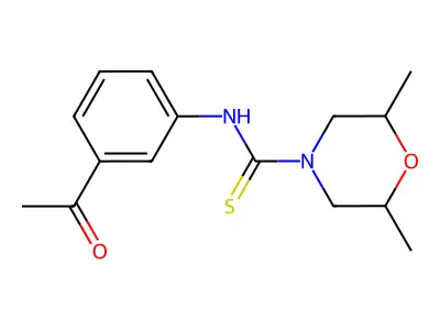 N-(3-acetylphenyl)-2,6-dimethylmorpholine-4-carbothioamide structure