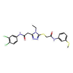 2-[(5-{2-[(3,4-dichlorophenyl)amino]-2-oxoethyl}-4-ethyl-4H-1,2,4-triazol-3-yl)sulfanyl]-N-[3-(methylsulfanyl)phenyl]acetamide structure