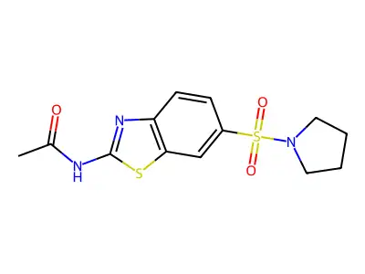 N-(6-pyrrolidin-1-ylsulfonyl-1,3-benzothiazol-2-yl)acetamide structure