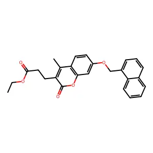 ethyl 3-[4-methyl-7-(naphthalen-1-ylmethoxy)-2-oxo-2H-chromen-3-yl]propanoate structure