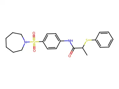 N-[4-(azepan-1-ylsulfonyl)phenyl]-2-phenylsulfanylpropanamide structure