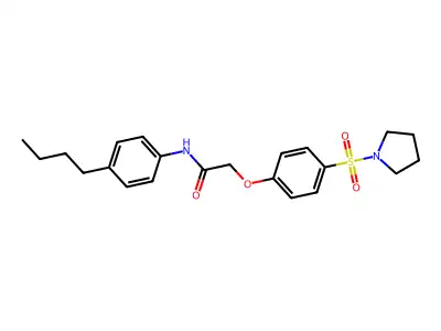 N-(4-butylphenyl)-2-(4-pyrrolidin-1-ylsulfonylphenoxy)acetamide structure