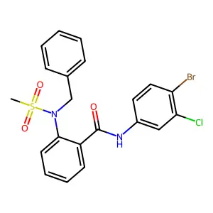 2-[benzyl(methylsulfonyl)amino]-N-(4-bromo-3-chlorophenyl)benzamide structure