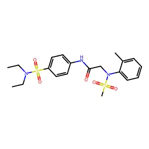 N-[4-(diethylsulfamoyl)phenyl]-2-(2-methyl-N-methylsulfonylanilino)acetamide structure