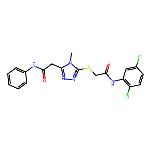 2-[5-({2-[(2,5-dichlorophenyl)amino]-2-oxoethyl}sulfanyl)-4-methyl-4H-1,2,4-triazol-3-yl]-N-phenylacetamide structure