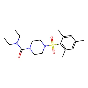 N,N-diethyl-4-(2,4,6-trimethylbenzenesulfonyl)piperazine-1-carboxamide structure