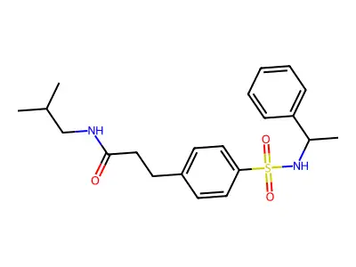 N-(2-methylpropyl)-3-[4-(1-phenylethylsulfamoyl)phenyl]propanamide structure