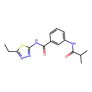 N-(5-Ethyl-[1,3,4]thiadiazol-2-yl)-3-isobutyrylamino-benzamide structure