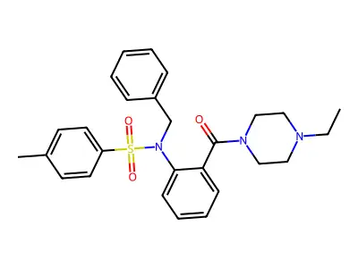 N-benzyl-N-[2-(4-ethylpiperazine-1-carbonyl)phenyl]-4-methylbenzenesulfonamide structure