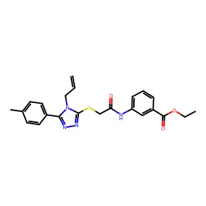 ethyl 3-[({[5-(4-methylphenyl)-4-(prop-2-en-1-yl)-4H-1,2,4-triazol-3-yl]sulfanyl}acetyl)amino]benzoate structure
