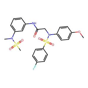 2-(N-(4-fluorophenyl)sulfonyl-4-methoxyanilino)-N-[3-[methyl(methylsulfonyl)amino]phenyl]acetamide structure