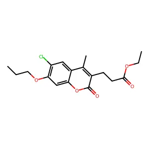 ethyl 3-(6-chloro-4-methyl-2-oxo-7-propoxy-2H-chromen-3-yl)propanoate structure